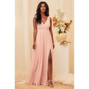 NWT Lulu’s Thoughts of Hue Blush Surplice Maxi Dress